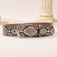 Python Embossed Leather Belt – Handmade Snakeskin Belt for Men & Women