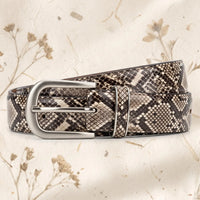 Python Embossed Leather Belt – Handmade Snakeskin Belt for Men & Women