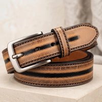 Men’s Vintage Distressed Leather Belt | Handcrafted Rustic Full-Grain Work Belt