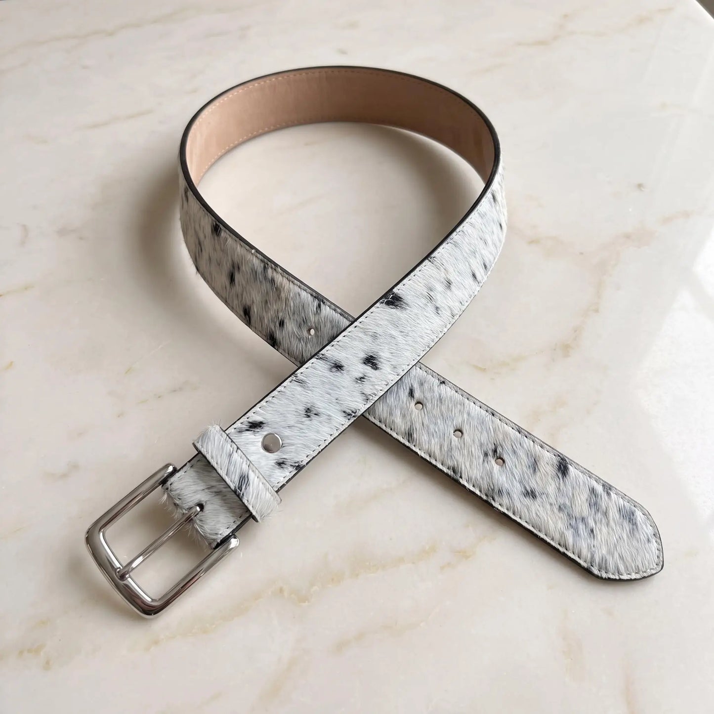 Genuine Hair-On Cowhide Leather Belt | Western Spotted Fashion Accessory