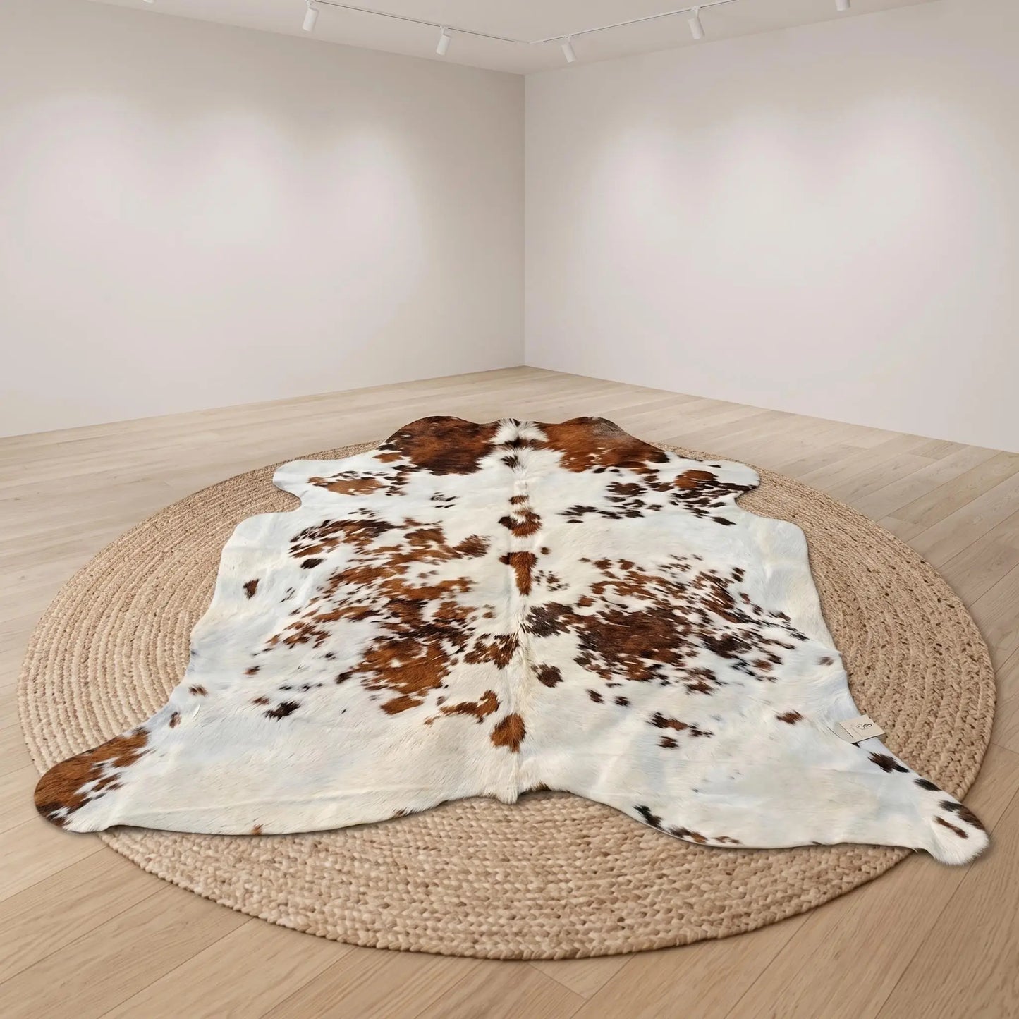 Genuine Tricolor Cowhide Rug – 100% Authentic Natural Leather Accent Area Rug