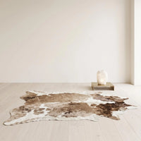 Natural Brown & White Cowhide Rug by TAKEKO LEATHER