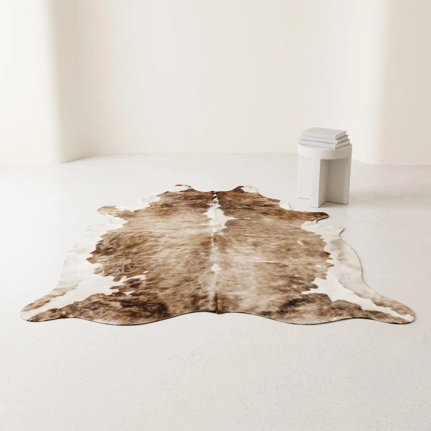 Natural Brown & White Cowhide Rug by TAKEKO LEATHER