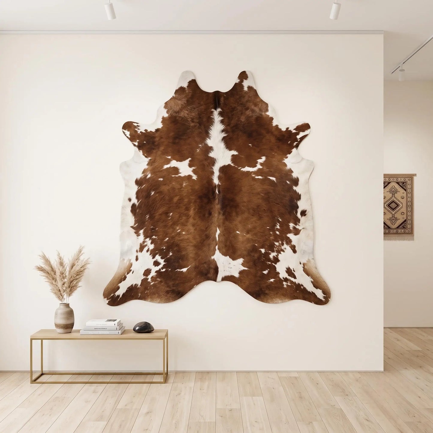 Natural Brown & White Cowhide Rug by TAKEKO LEATHER