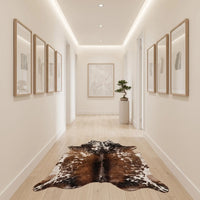 Elevate Your Space: Authentic Tricolor Cowhide Rug by TAKEKO LEATHER