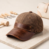 TAKEKO LEATHER Distressed Canvas Baseball Cap | Vintage Unisex Dad Hat