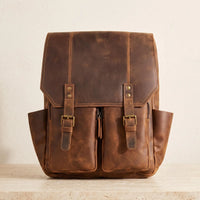 Elevate Your Journey: Handmade Full-Grain Leather Travel Backpack
