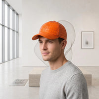 Orange Crocodile Leather Baseball Cap