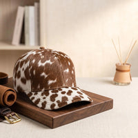 Handcrafted Cowhide Hair-on Leather Baseball Cap | Authentic Western Style