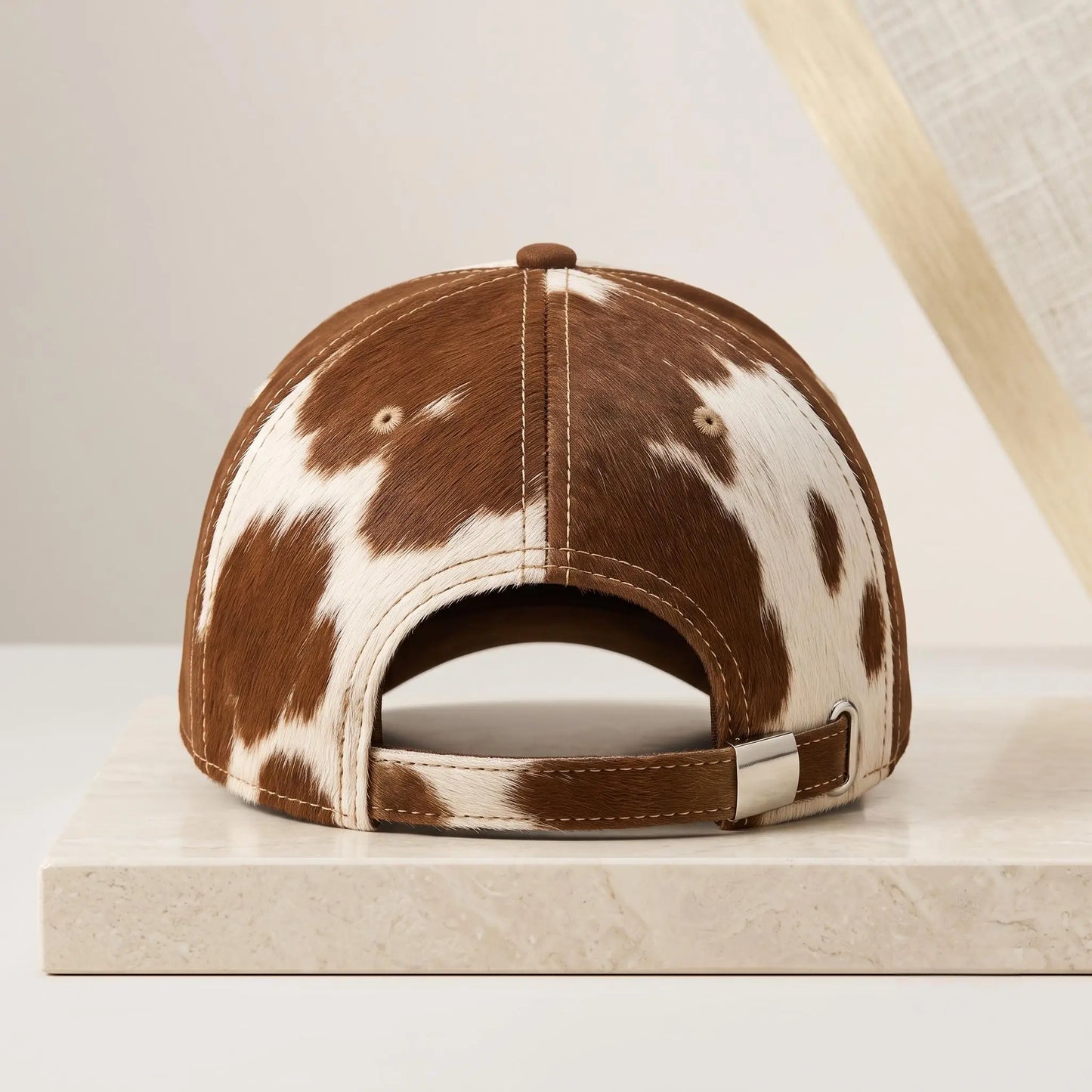 Handcrafted Genuine Hair-on-Hide Leather Baseball Cap | Unique Western Style