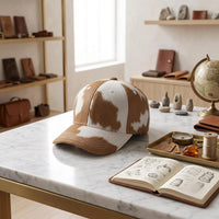 Ultimate Western Style: Handmade Genuine Hair-On Cowhide Leather Cap