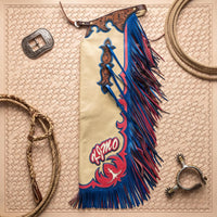 Hand-Tooled Leather Rodeo Chaps | Custom Western Bull Riding Gear