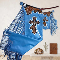 Hand-Tooled Leather Rodeo Chaps | Custom Western Show & Bull Riding Gear