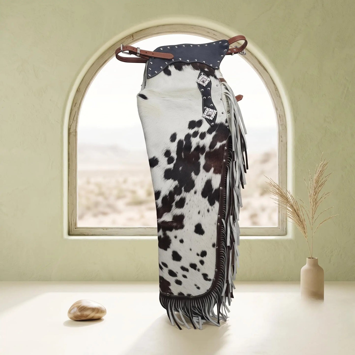 Handmade Hair-On Cowhide Leather Chinks | Western Rodeo Ranch Gear
