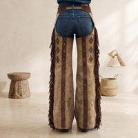 Women's Handmade Western Cowgirl Chaps | Genuine Buckskin Suede Leather