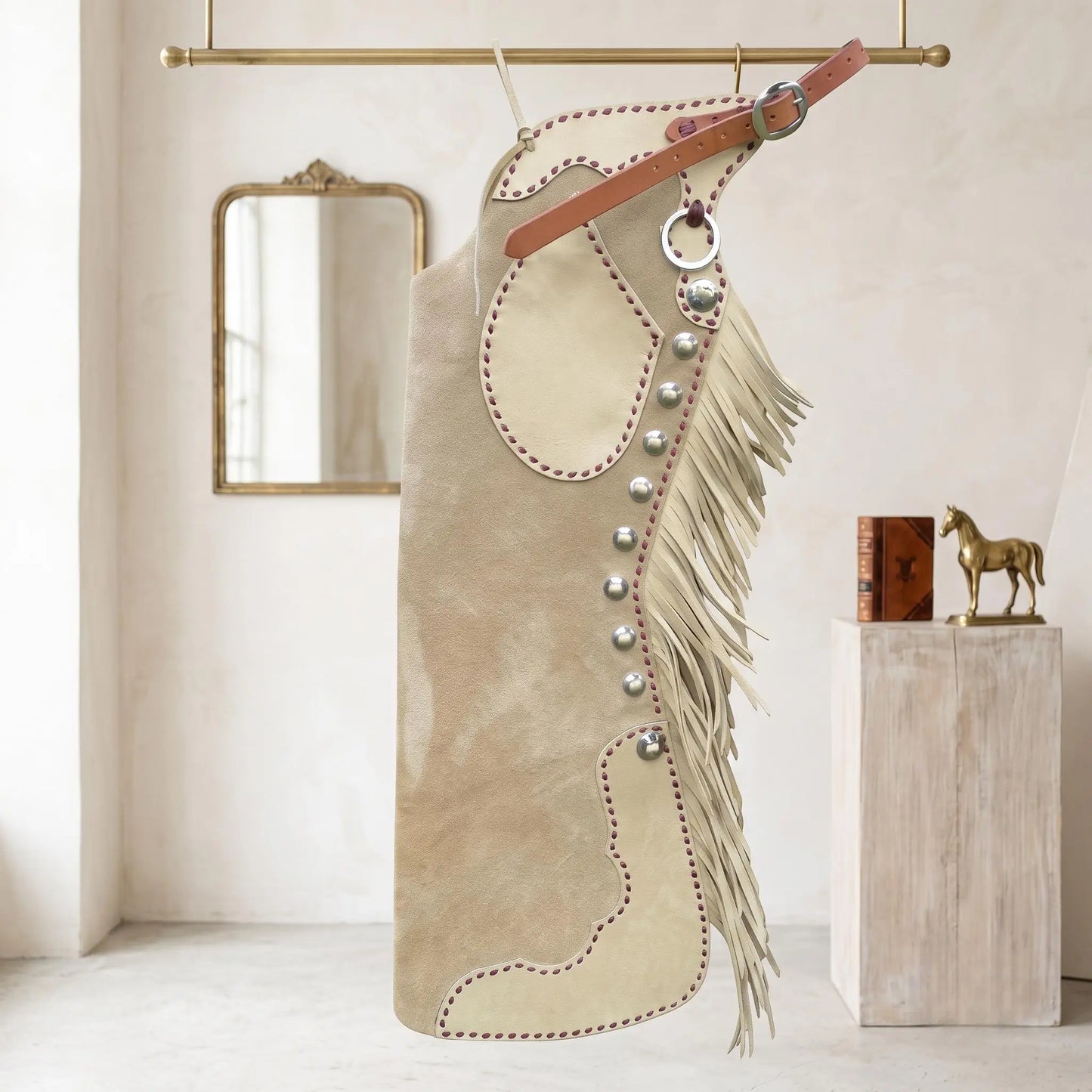 Handmade Suede Leather Fringe Chaps – Western Riding Gear