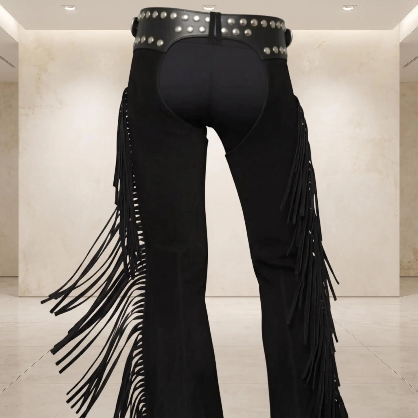 Women’s Handmade Black Cowgirl Chaps