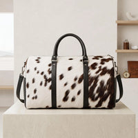 Handcrafted Hair-On Cowhide Leather Duffle Bag – Luxury Western Weekender