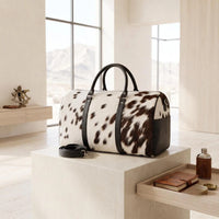 Handcrafted Hair-On Cowhide Leather Duffle Bag – Luxury Western Weekender