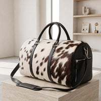 Handcrafted Hair-On Cowhide Leather Duffle Bag – Luxury Western Weekender