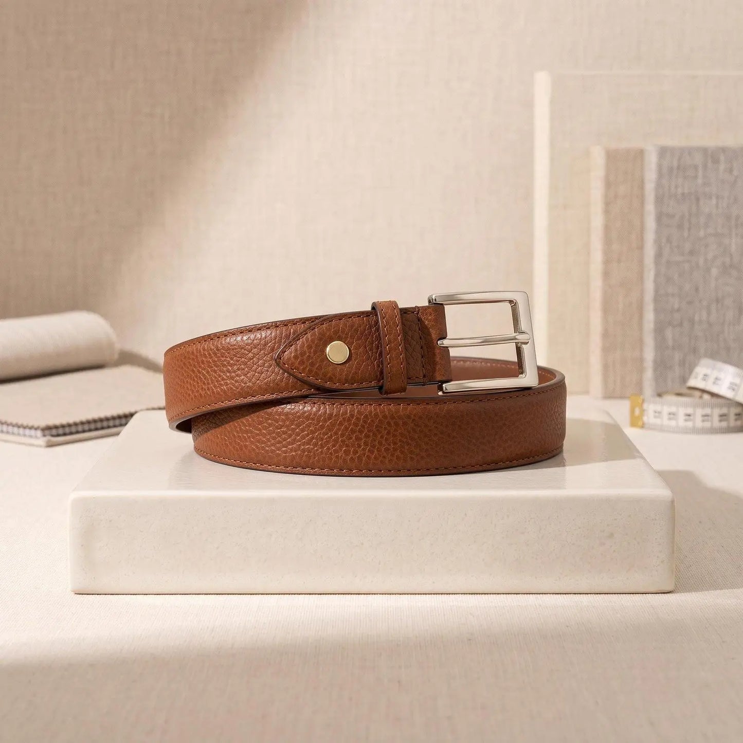 Men's Genuine Textured Leather Dress Belt | Handmade Classic Lifestyle Belt