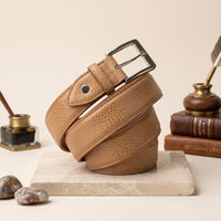 Men's Genuine Textured Leather Dress Belt | Handmade Classic Lifestyle Belt