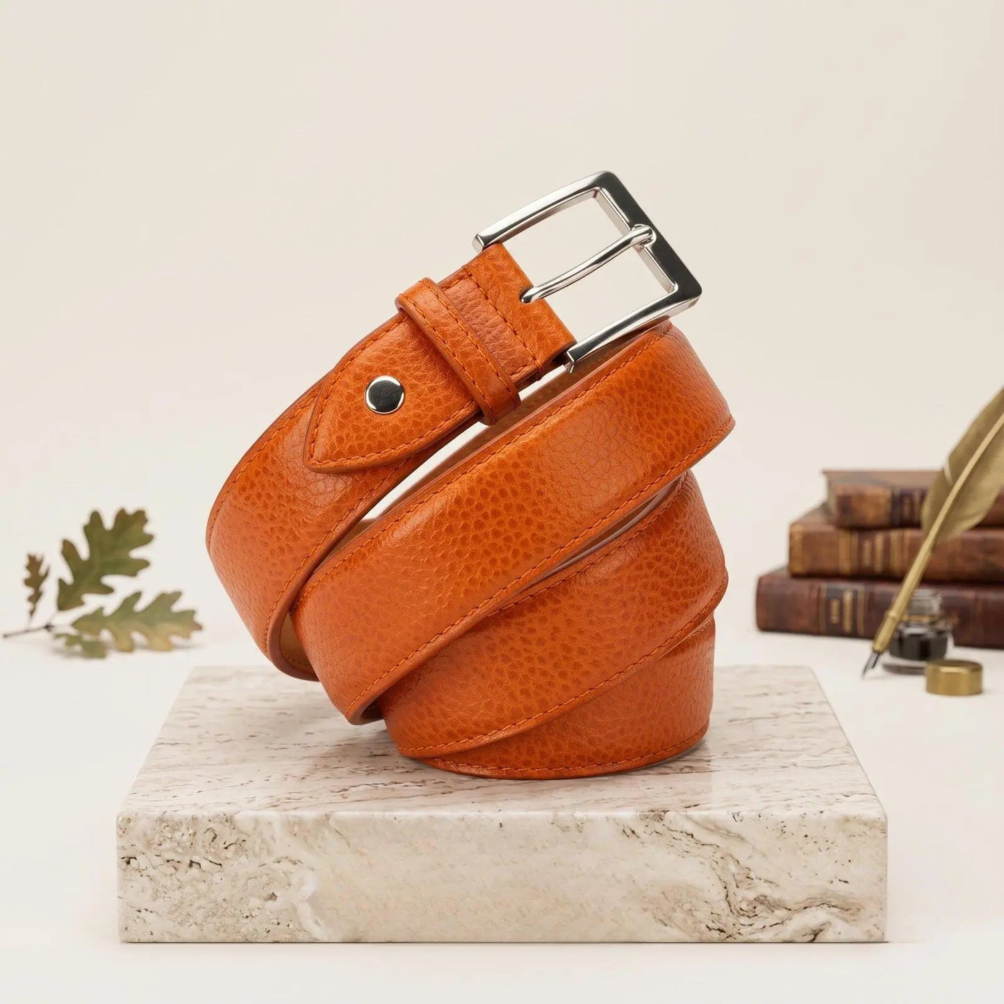 Men's Genuine Textured Leather Dress Belt | Handmade Classic Lifestyle Belt