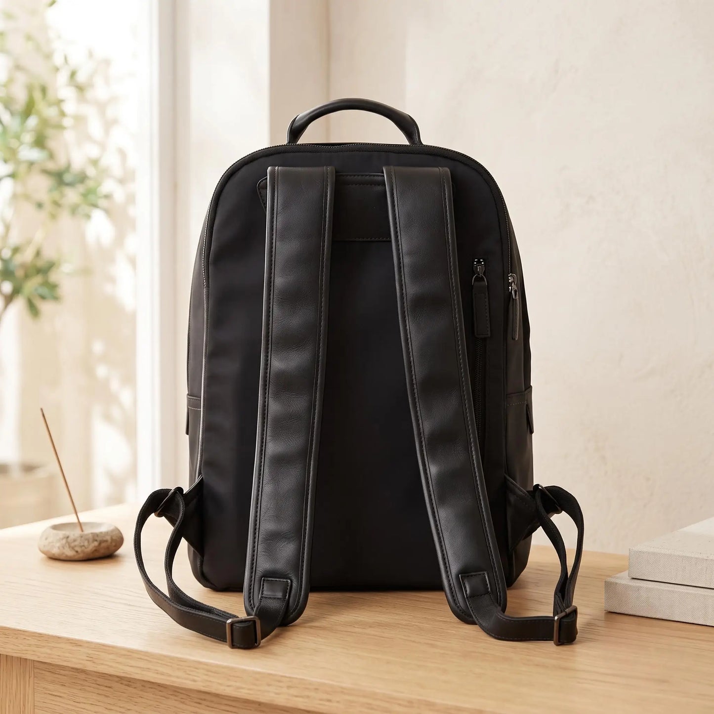 Full Grain Leather Backpack – Classic Black