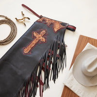 Hand-Tooled Leather Rodeo Chaps – Western Show & Bull Riding Gear