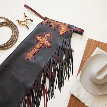 Hand-Tooled Leather Rodeo Chaps – Western Show & Bull Riding Gear