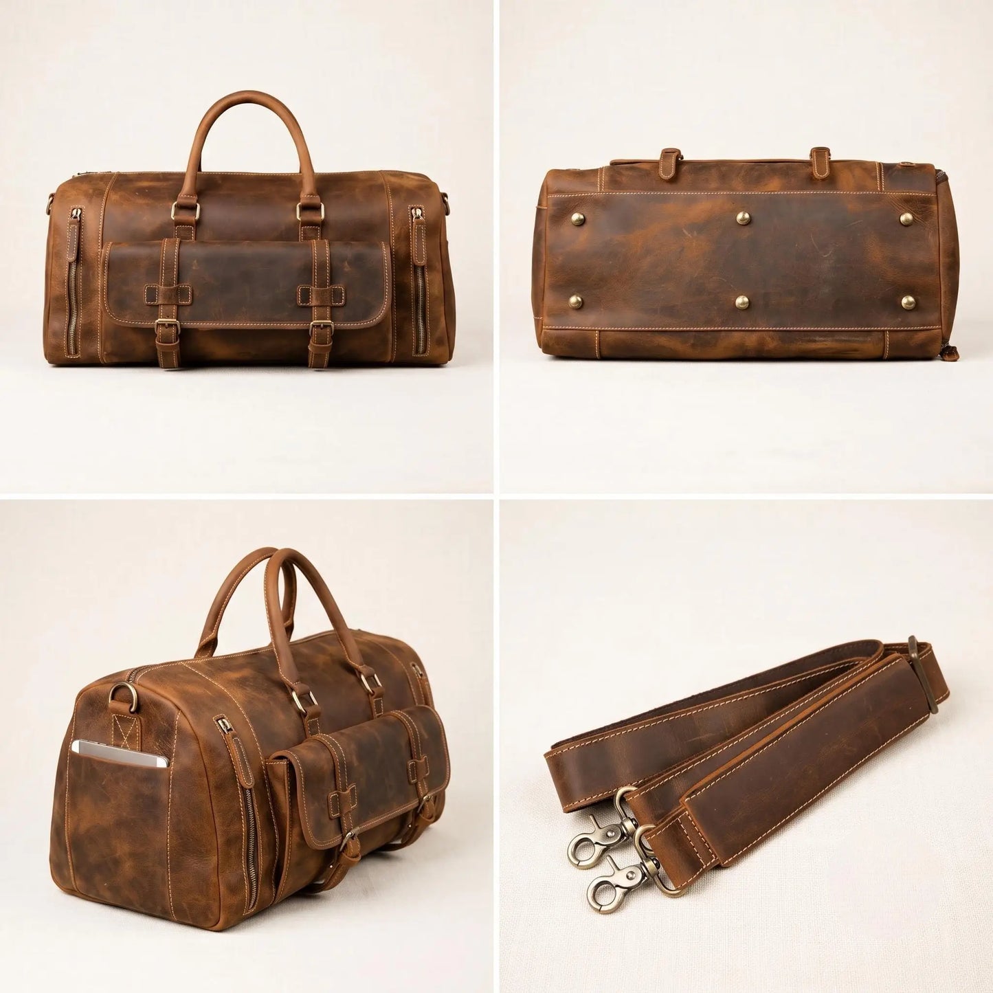 The Ultimate Companion for Your Next Journey Handmade Leather Duffel Bag