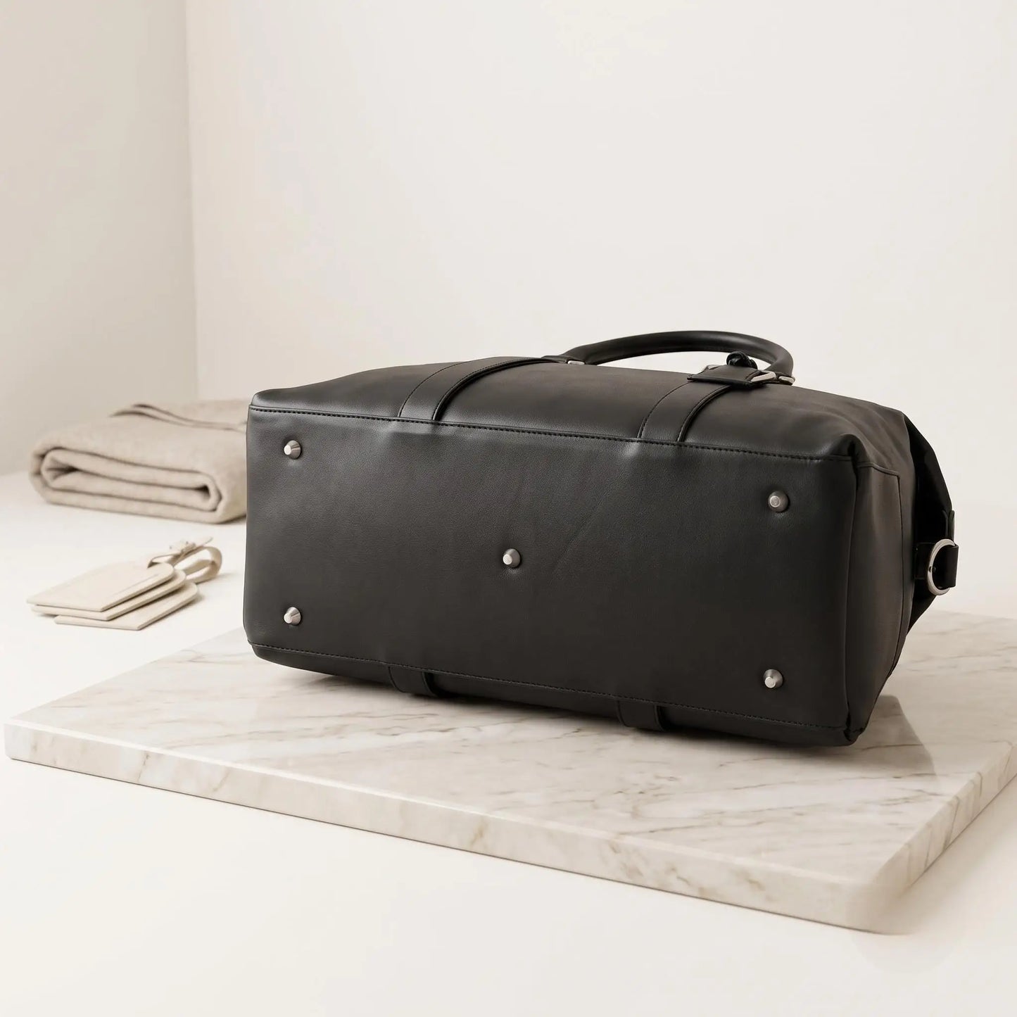 Men's Top Grain Leather Travel Duffle Bag | Handmade Weekender Bag