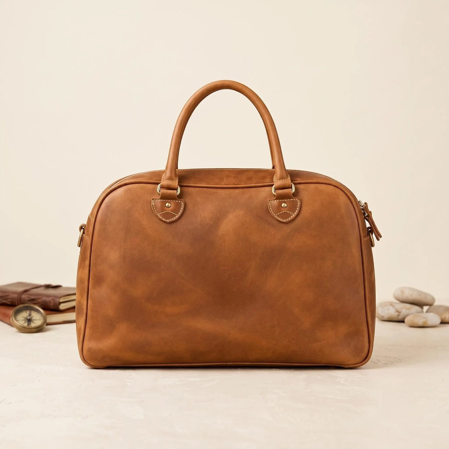 High-End Genuine Leather Duffle Bag & Travel Weekender