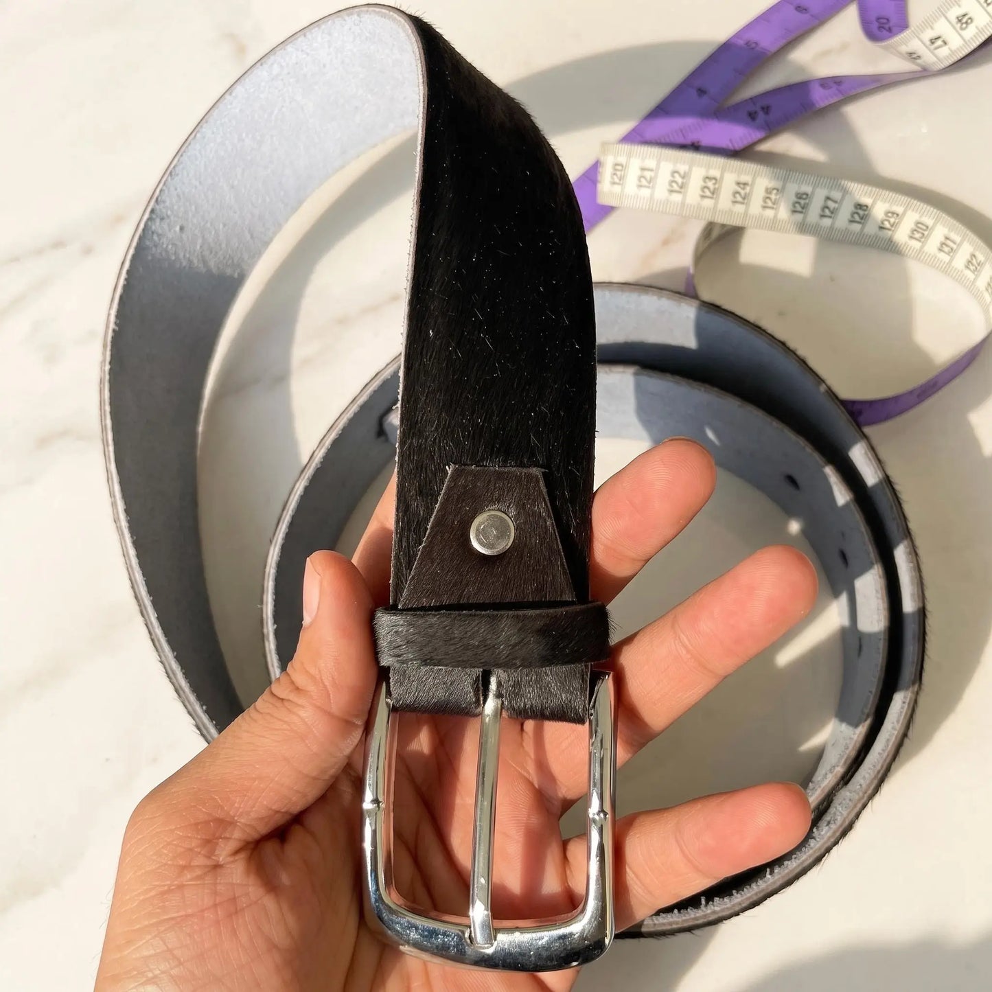 Men’s Black Leather Belt – Classic Cowhide Dress & Casual Belt