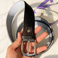 Men’s Black Leather Belt – Classic Cowhide Dress & Casual Belt