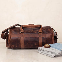 Full-Grain Leather Duffle Bag | Waterproof Water Buffalo Travel Bag