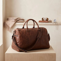 The Ultimate Companion for the Road  Rugged Leather Duffle Bag