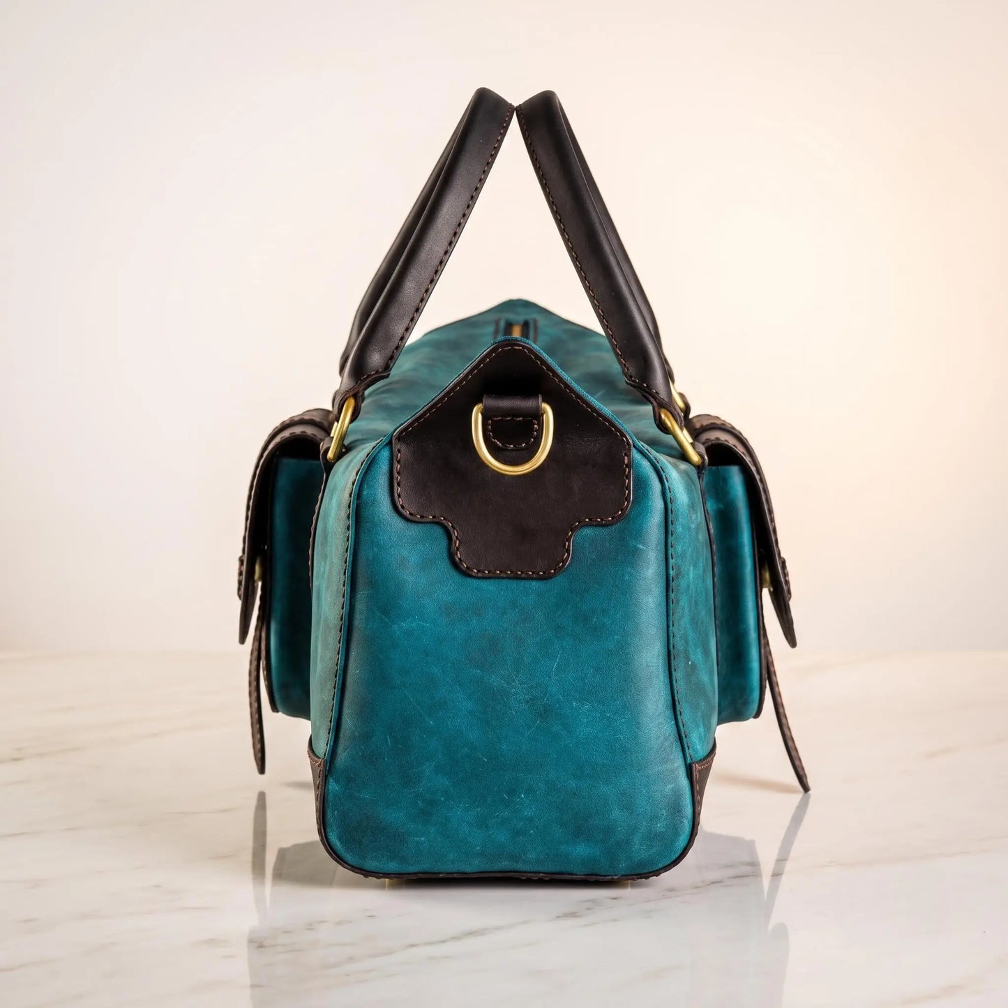 Luxury Leather Duffle Bag | Handmade Cowhide Travel Weekender