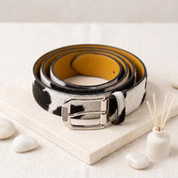 Genuine Cowhide Hair-on-Hide Western Leather Belt