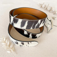 Genuine Cowhide Hair-on-Hide Western Leather Belt