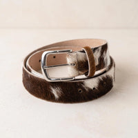 Genuine Cowhide Leather Belt – Authentic Hair-on Hide Western Belt