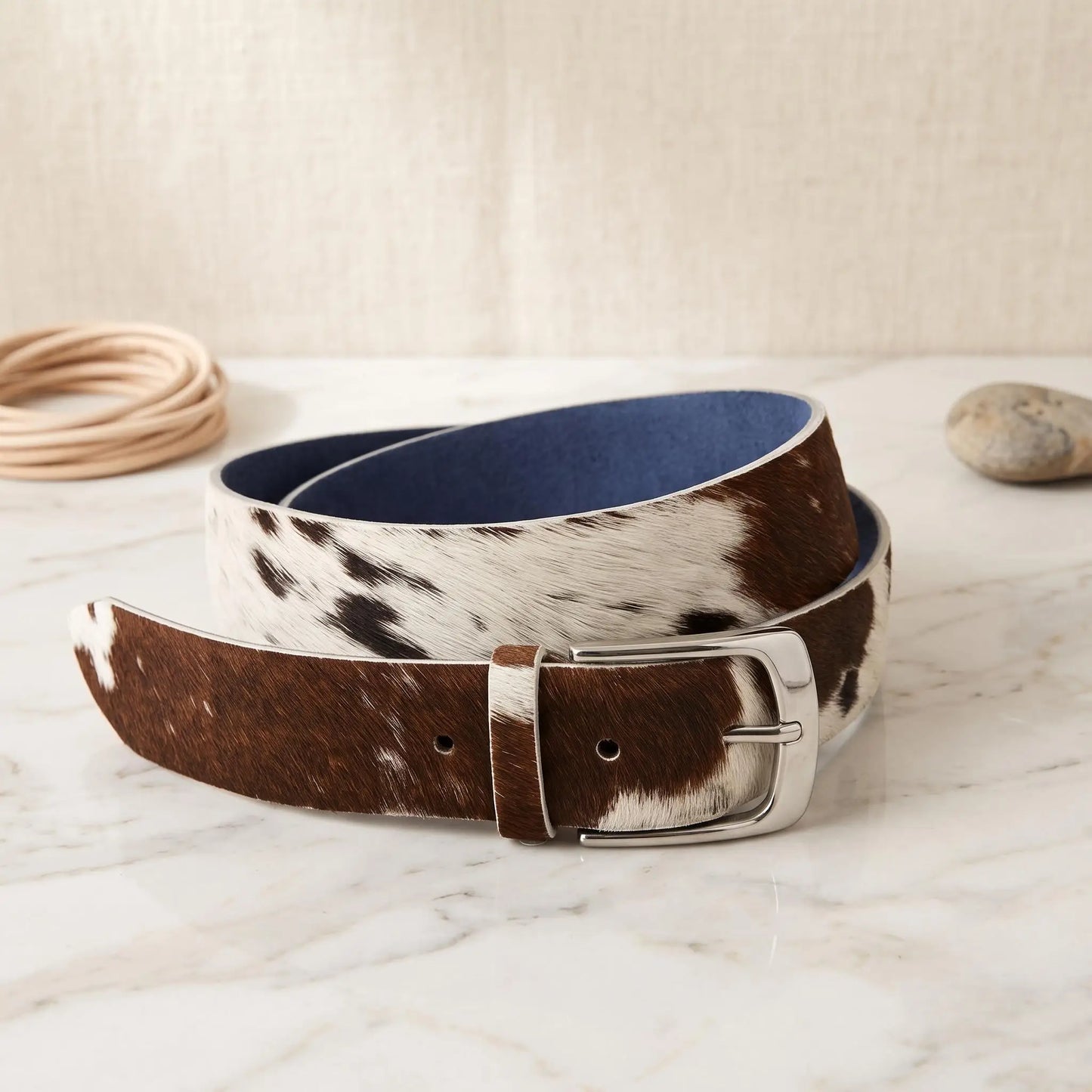 Genuine Cowhide Leather Belt – Handcrafted Western Hair-On Pony Skin Fashion Belt for Men & Women