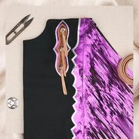 Handcrafted Leather Rodeo Chaps with Metallic Purple Fringe