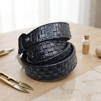 Men’s Embossed Crocodile Leather Belt | Classic Black & Rich Brown