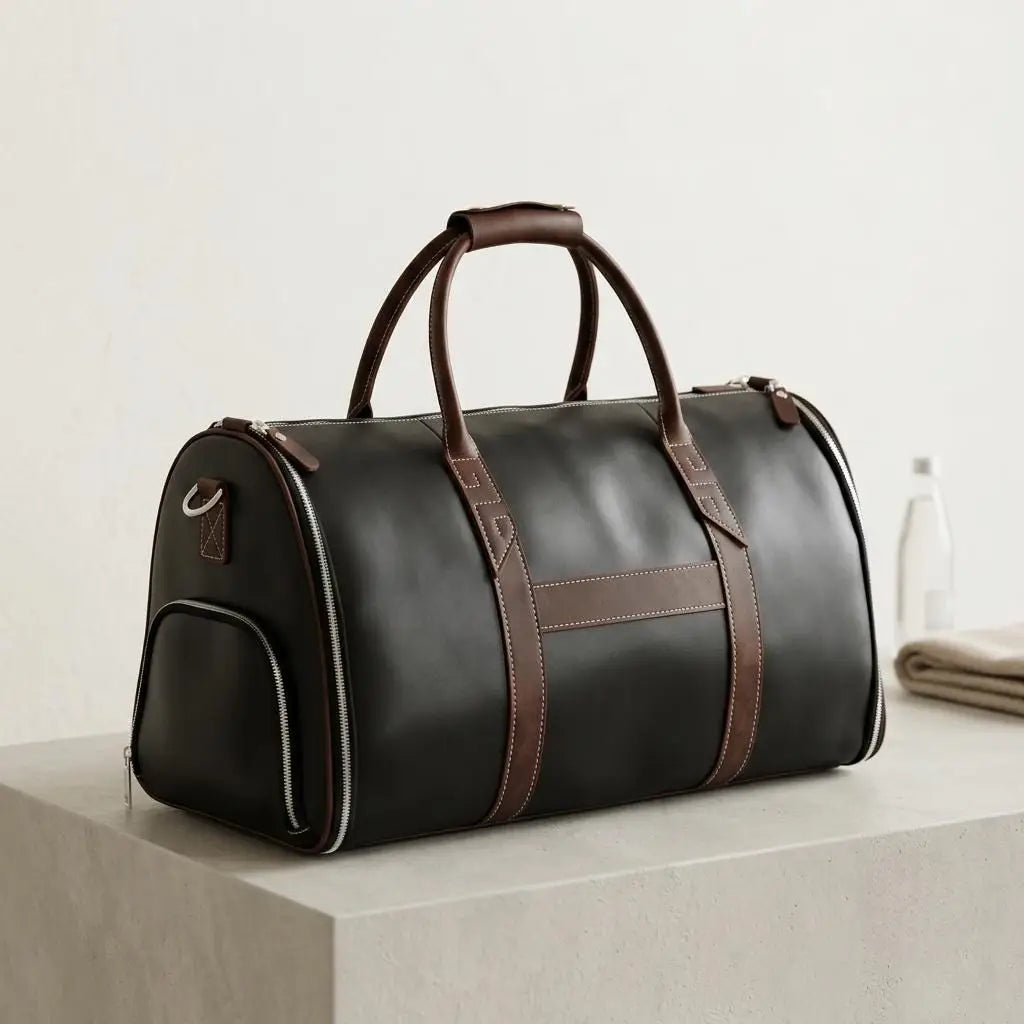 Luxury Leather Duffle Bag | Cowhide Travel & Weekender Bag