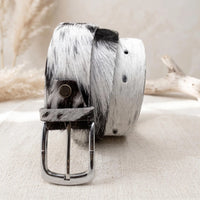 Genuine Hair-on-Hide Western Cowhide Leather Belt