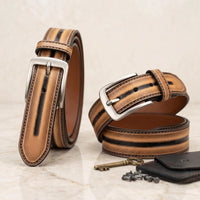 Men’s Vintage Distressed Leather Belt | Handcrafted Rustic Full-Grain Work Belt