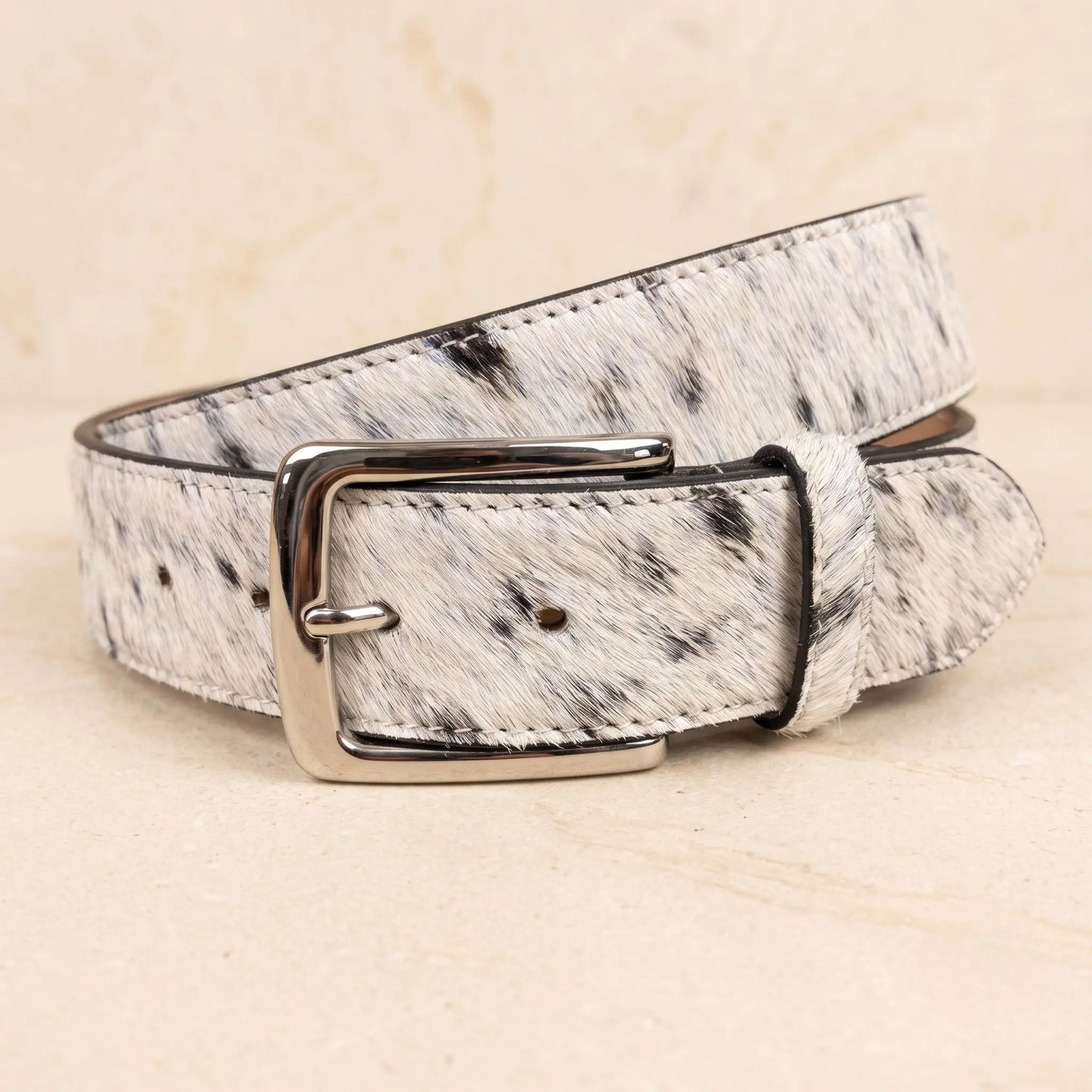 Genuine Hair-On Cowhide Leather Belt | Western Spotted Fashion Accessory