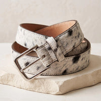 Genuine Hair-On Cowhide Leather Belt | Western Spotted Fashion Accessory