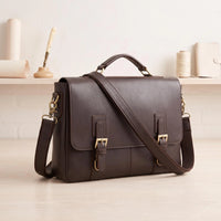 Handcrafted Leather Messenger Bag | The Classic Vintage Briefcase